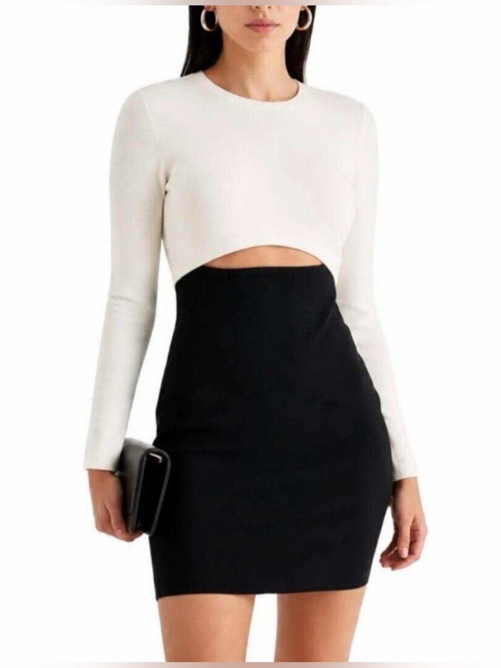 EXPRESS Body Contour Cream Cropped Top | Size L | NWT